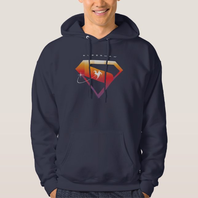 Sonnenuntergang Superman Shield Hoodie (Vorderseite)