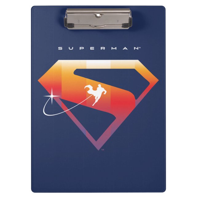 Sonnenuntergang Superman Shield Klemmbrett (Vorderseite)