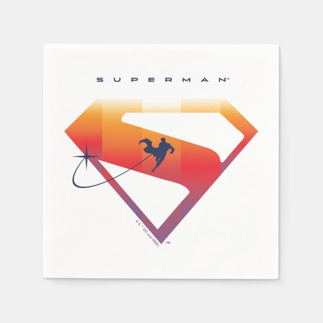 Sonnenuntergang Superman Shield Serviette (Vorderseite)