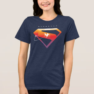 Sonnenuntergang Superman Shield Tri-Blend Shirt