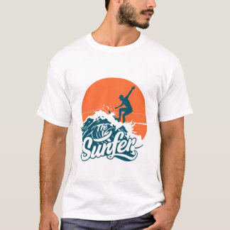 Sonnenuntergang Surfen Vibes T-Shirt – Retro Stran