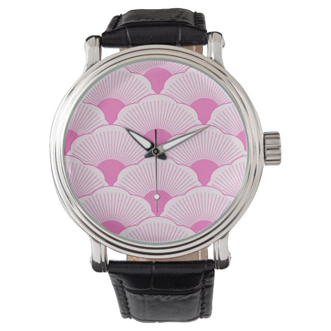 Sonnenuntergang, tonal rosa, Beton Armbanduhr (Vorderseite)