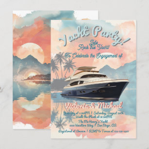 Sonnenuntergang Tropical Rock Yacht Boot Party Einladung