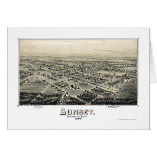 Sonnenuntergang, TX panoramische Karte - 1890