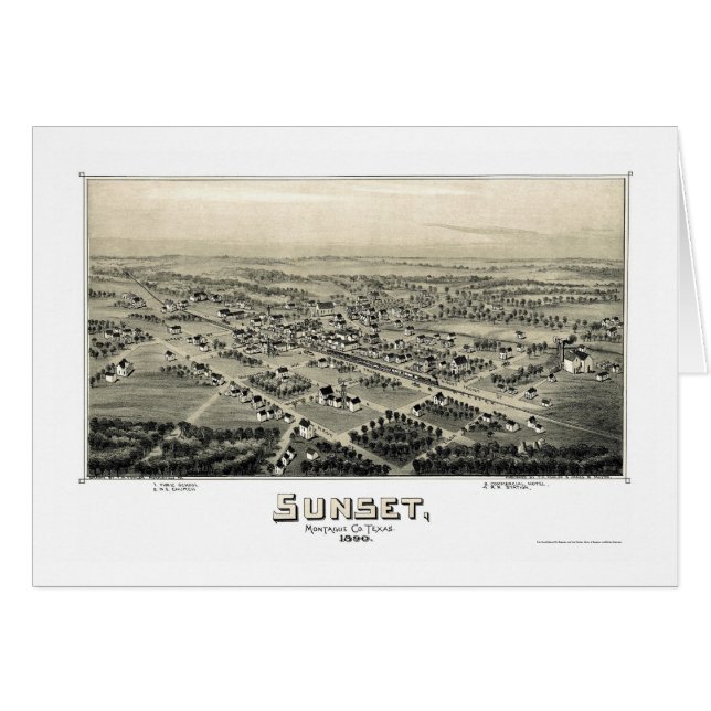 Sonnenuntergang, TX panoramische Karte - 1890 (Vorderseite (Horizontal))