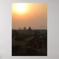 Sonnenuntergang über Bagan-Tempel - Myanmar Fotogr