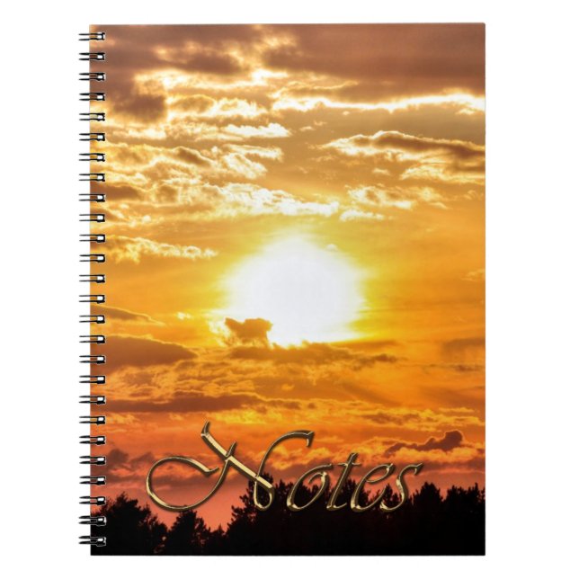 Sonnenuntergang über Bäumen Naturfotografie Notizblock (Vorderseite)