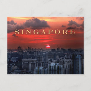 Sonnenuntergang über Chinatown in Singapur Postkarte