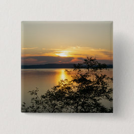 Sonnenuntergang über dem Balaton, Ungarn. Button
