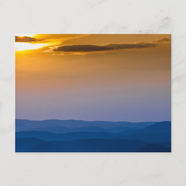 Sonnenuntergang über dem Berg Allegheny, West Virg Postkarte (Vorderseite)