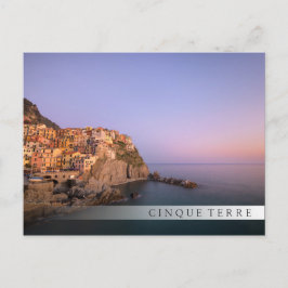 Sonnenuntergang über dem Dorf Manarola Cinque Terr Postkarte