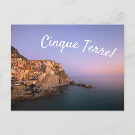 Sonnenuntergang über dem Dorf Manarola Cinque Terr Postkarte
