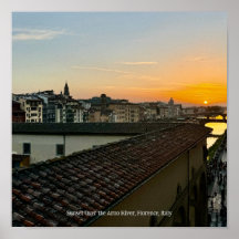 Sonnenuntergang über dem Fluss Arno, Florenz Itali