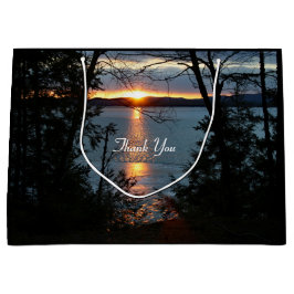 Sonnenuntergang über dem Forest Lake Geschenktasch Große Geschenktüte