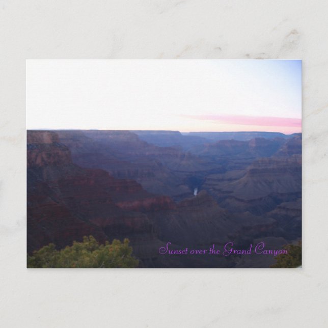 Sonnenuntergang über dem Grand Canyon Postkarte (Vorderseite)