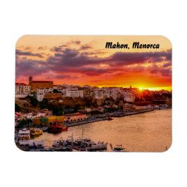 Sonnenuntergang über dem Hafen von Mahon - Menorca Magnet