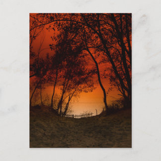 Sonnenuntergang über dem Lake Michigan Dünen Postkarte