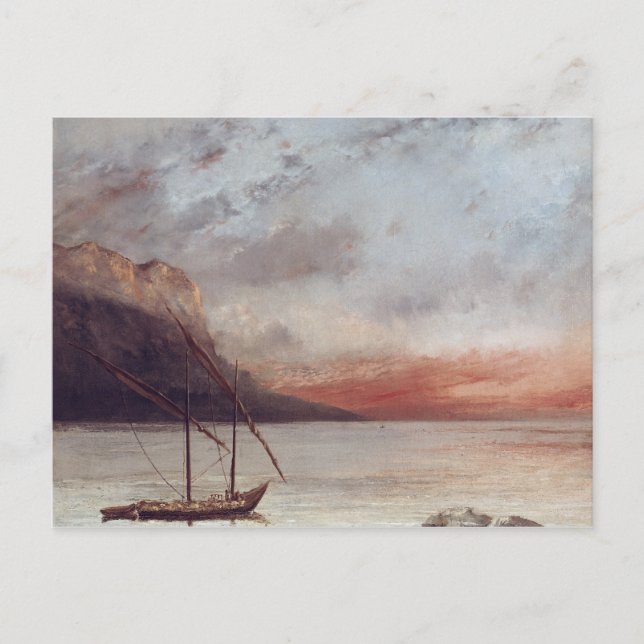 Sonnenuntergang über dem Leman-See, 1874 Postkarte (Vorderseite)