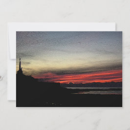 Sonnenuntergang über dem Meer in Aberystwyth Feiertagskarte