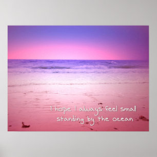 Sonnenuntergang über dem Meer mit Zitat Poster