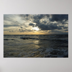 Sonnenuntergang über dem Meer Poster