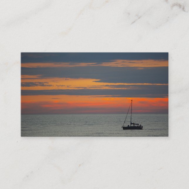 Sonnenuntergang über dem Meer Visitenkarte (Vorderseite)