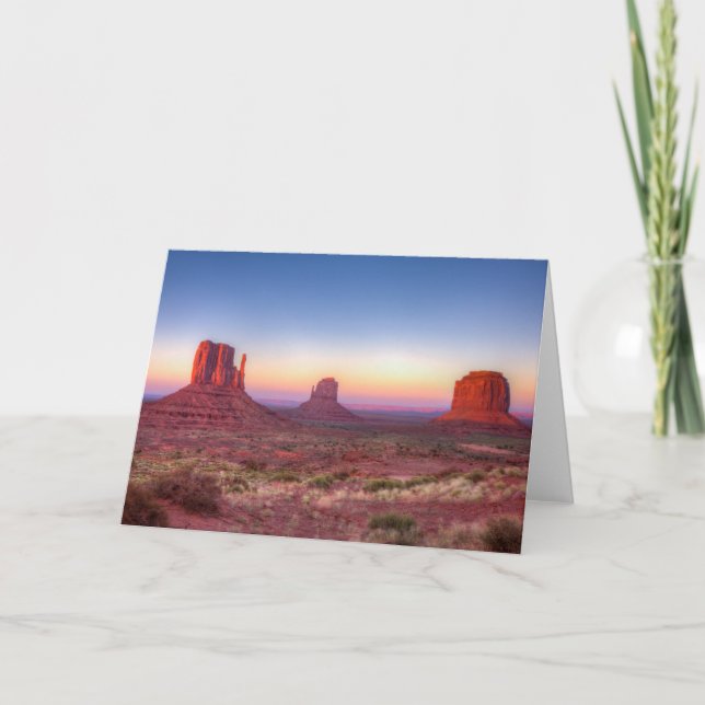 Sonnenuntergang über dem Monumental Arizona Karte (Vorderseite)