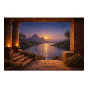 Sonnenuntergang über dem Nil Poster