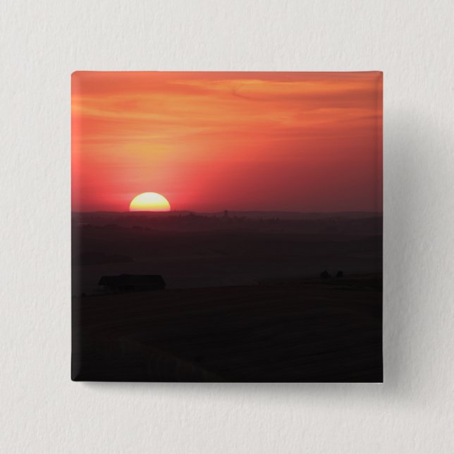 Sonnenuntergang über dem Palouse Button (Vorderseite)