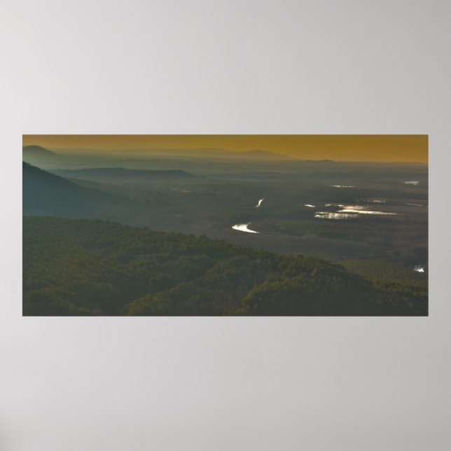 Sonnenuntergang über dem Petit Jean River Valley,  Poster (Vorne)