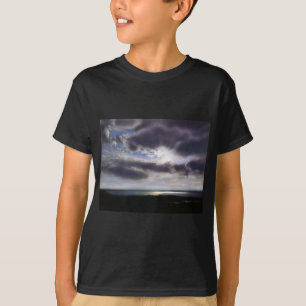 Sonnenuntergang über dem See Aquarell T-Shirt