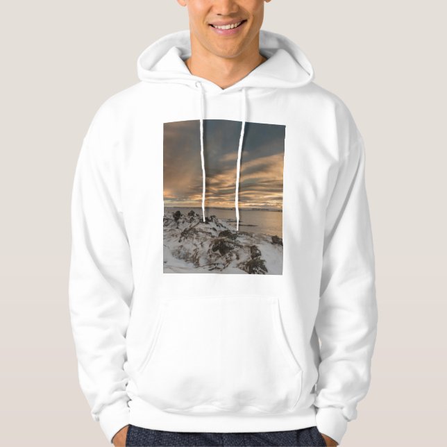 Sonnenuntergang über dem See Myvatn, Island Hoodie (Vorderseite)