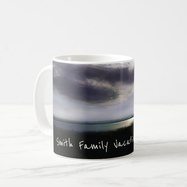 Sonnenuntergang über dem See, Sommerurlaub Kaffeetasse (Vorderseite Links)