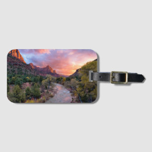 Sonnenuntergang über dem Watchman Gepäckanhänger