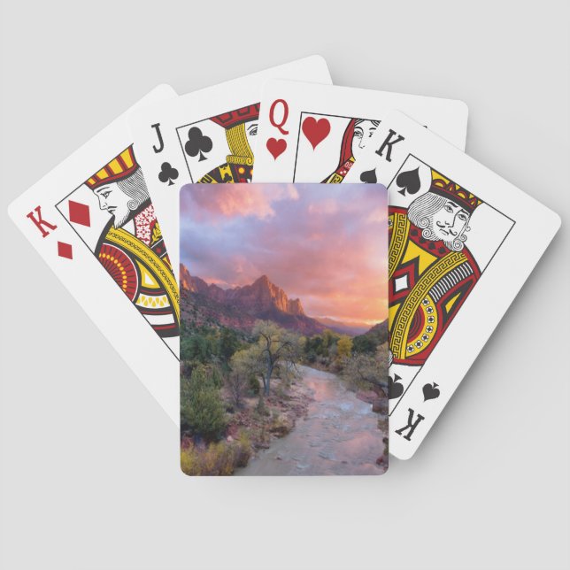 Sonnenuntergang über dem Watchman Spielkarten (Rückseite)