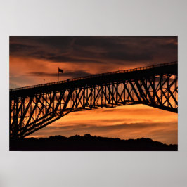 Sonnenuntergang über dem Weg auf der Hudson Bridge Poster