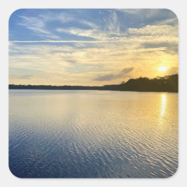 Sonnenuntergang über dem Wildcat Lake Quadratischer Aufkleber