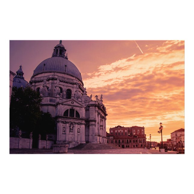 Sonnenuntergang über der Basilika von Venedig Fotodruck (Vorne)