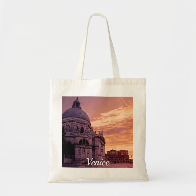 Sonnenuntergang über der Basilika von Venedig Tragetasche (Vorne)