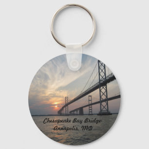 Sonnenuntergang über der Chesapeake Bay-Brücke Schlüsselanhänger