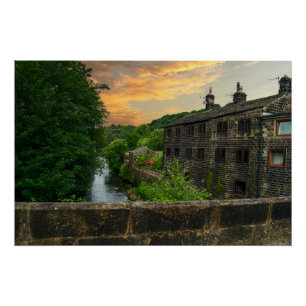 Sonnenuntergang über der Hawksclough-Brücke, Mytho Poster