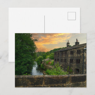 Sonnenuntergang über der Hawksclough-Brücke, Mytho Postkarte