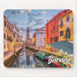 Sonnenuntergang über der Insel Burano, Italien Mousepad