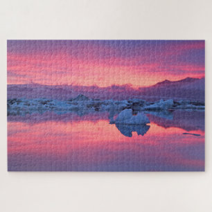 Sonnenuntergang über der Jokulsarlon Glacier Lagoo