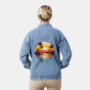 Sonnenuntergang über der Lagune Jeansjacke