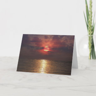 Sonnenuntergang über der Ozean-Gruß-Karte Dankeskarte