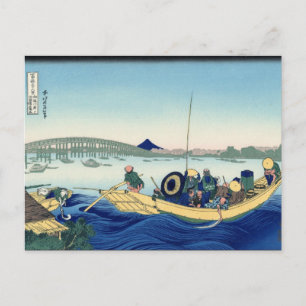 Sonnenuntergang über der Ryōgoku-Brücke (von Hokus Postkarte
