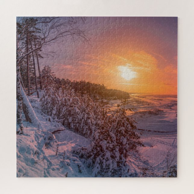 Sonnenuntergang über der Schneeküste (Horizontal)