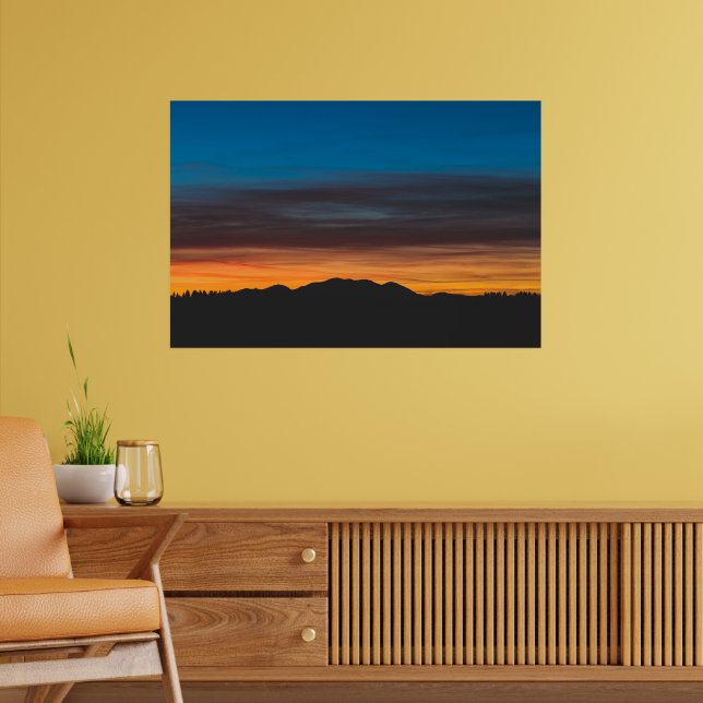 Sonnenuntergang über der Silhouette Poster (Wohnzimmer 2)