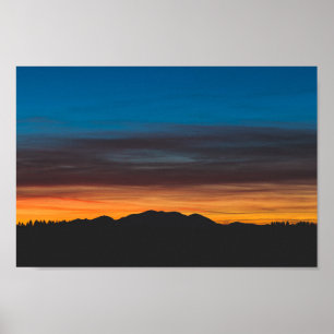 Sonnenuntergang über der Silhouette Poster